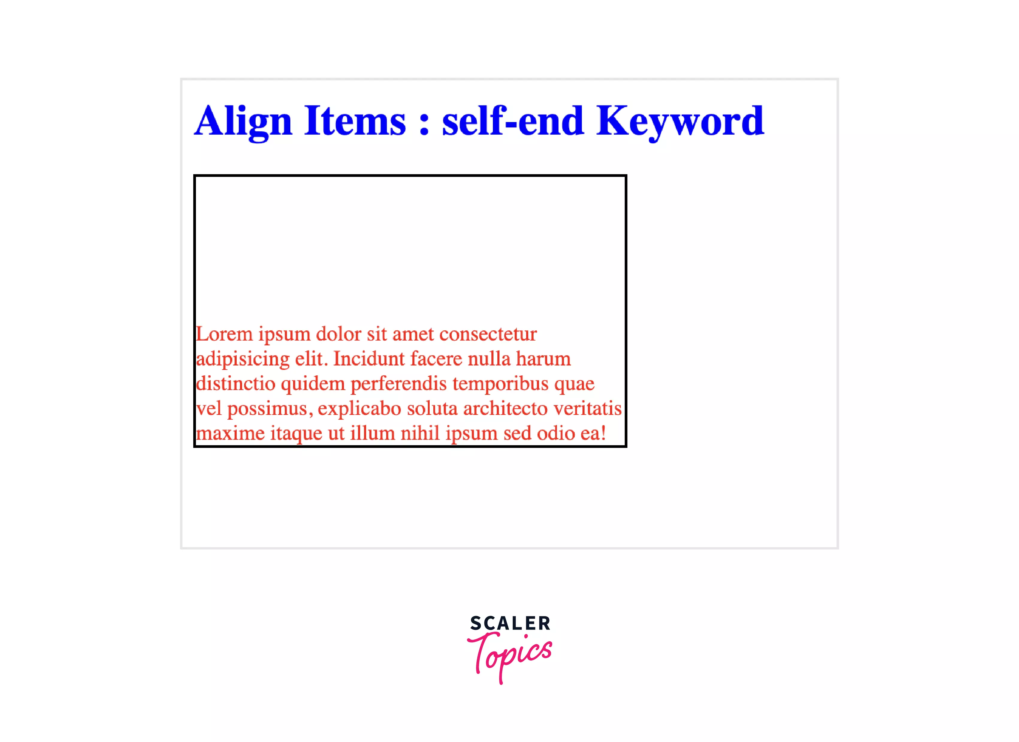 self-end keyword of align-items