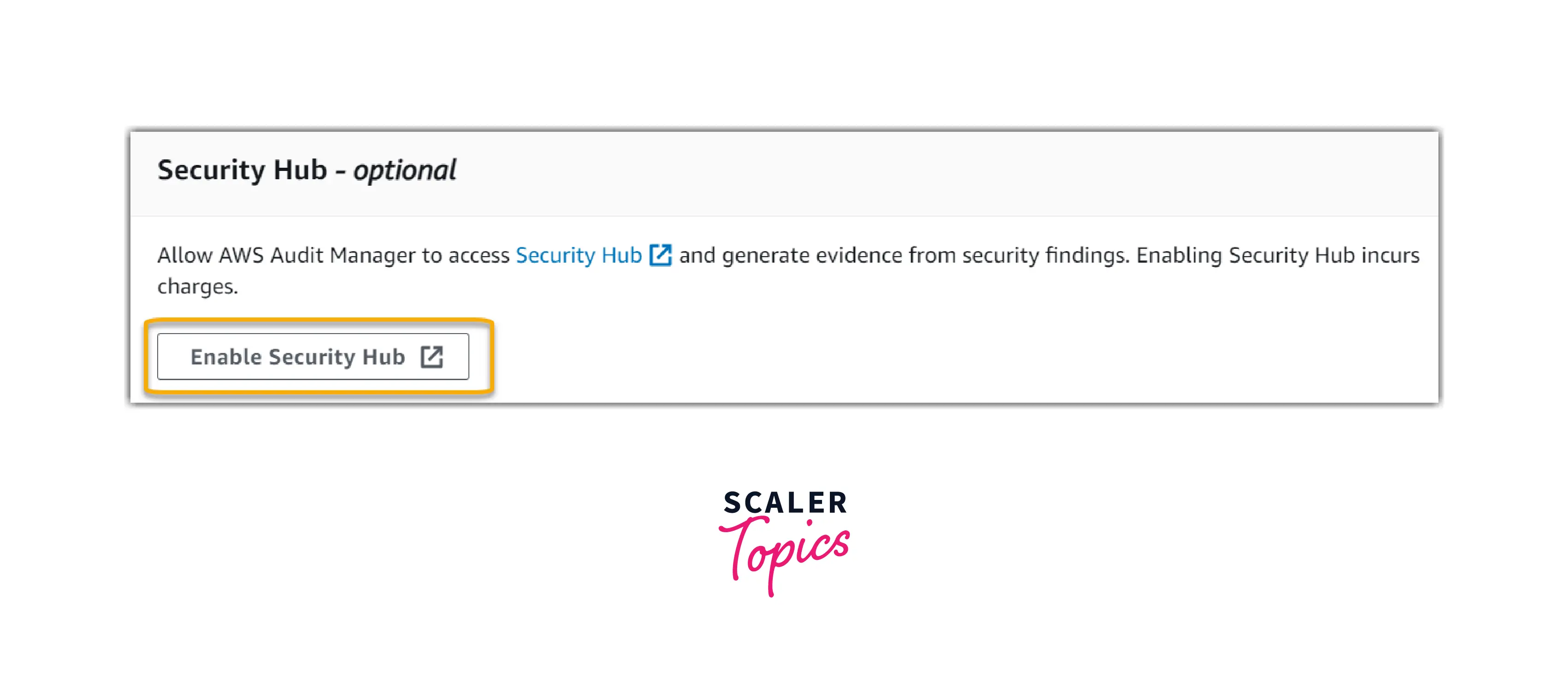 Setting up Audit Manager security hub