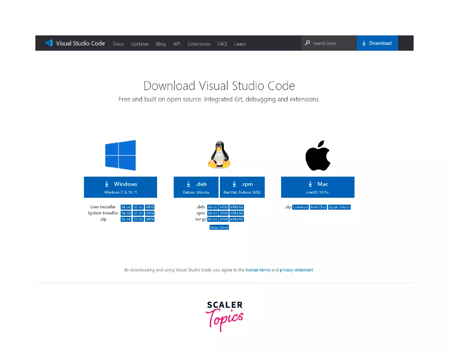 Steps to install VS Code