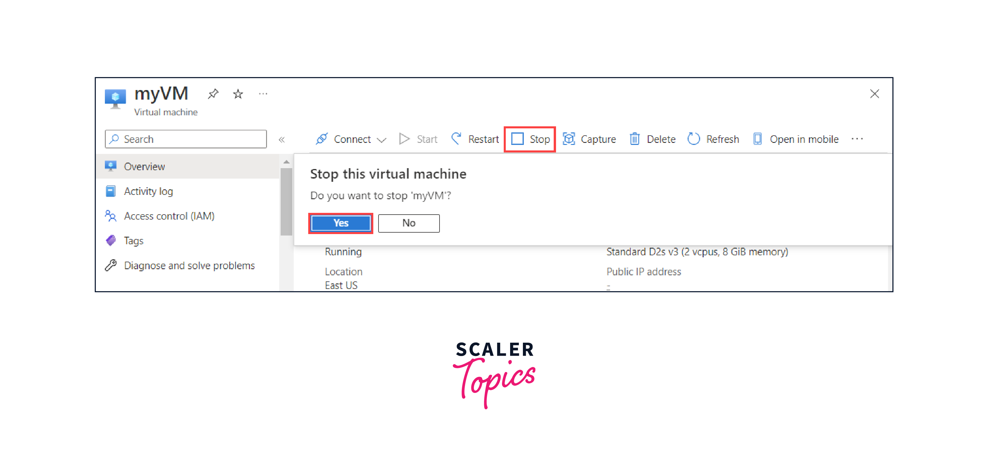 Stopping VM image