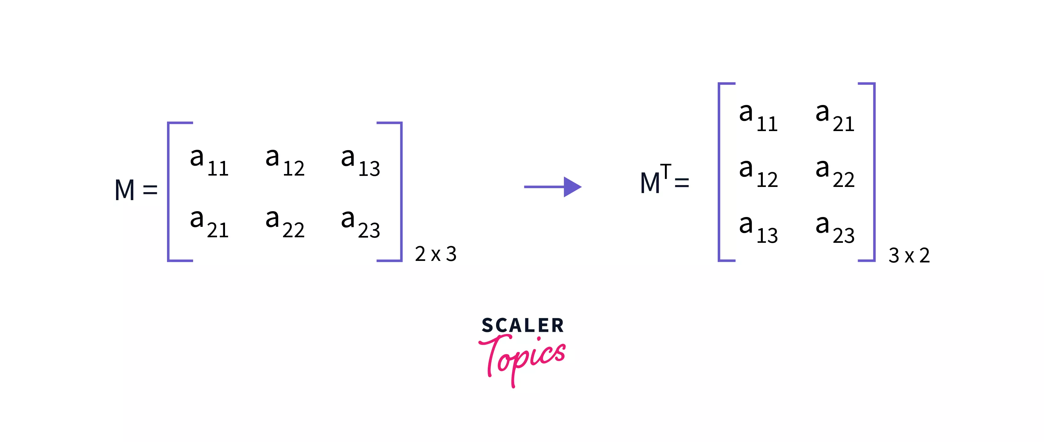 Transpose of a 2x3 matrix