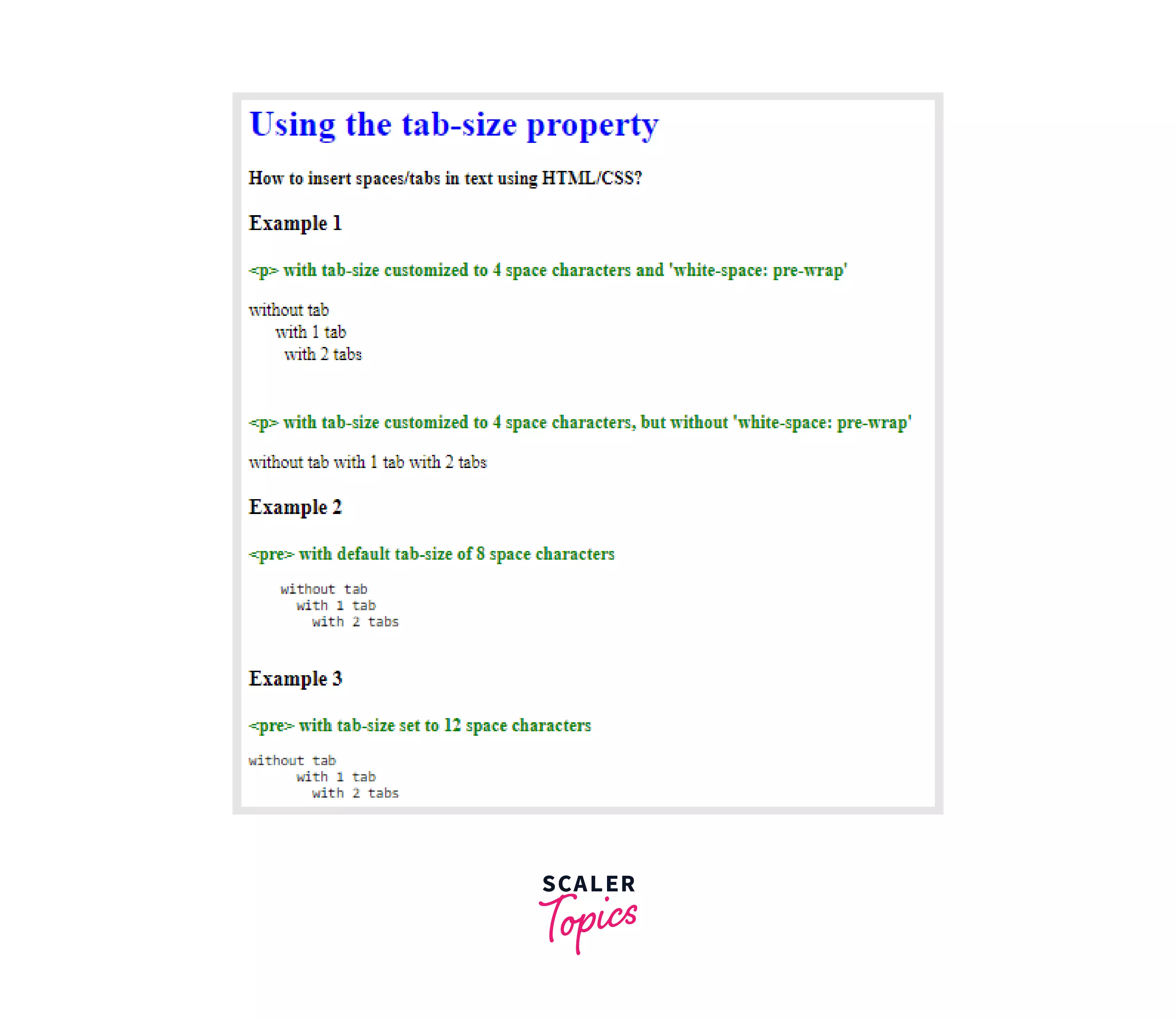 Using the tab-size property
